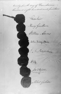 Signatures, Treaty of Ghent, December 24, 1814. Creator: Harris & Ewing.