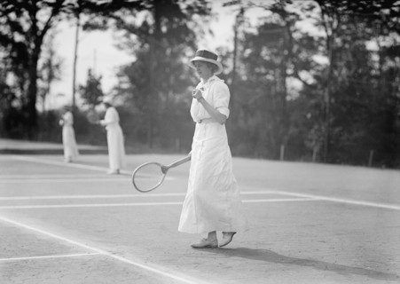Miss Martha Wyeth - Playing in Tennis Tournament, 1913. Creator: Unknown.