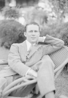 Moseley, F.S., Mr., seated outdoors, 1931 June 14. Creator: Arnold Genthe.