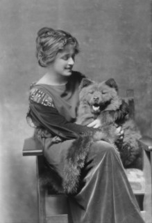 Troutman, Ivy, Miss, with dog, portrait photograph, 1914 July 16. Creator: Arnold Genthe.