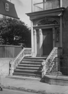 Entrance to a multi-story house, New Orleans or Charleston, South Carolina, between 1920 and 1926. Creator: Arnold Genthe.