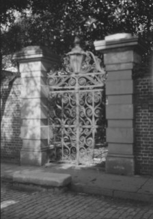 Wrought iron gate, New Orleans or Charleston, South Carolina, between 1920 and 1926. Creator: Arnold Genthe.
