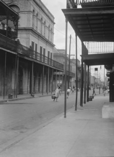 View down Royal Street to the "Haunted House" (Lalaurie House), New Orleans, between 1920 and 1926. Creator: Arnold Genthe.