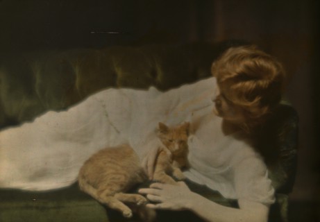 Ann Murdock with Buzzer IV, 1914. Creator: Arnold Genthe.