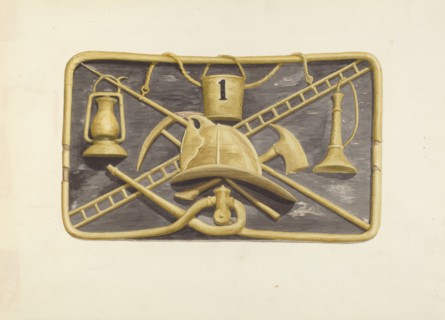 Taniscot Engine House Sign, 1935/1942. Creator: Curry M. Bartlett.