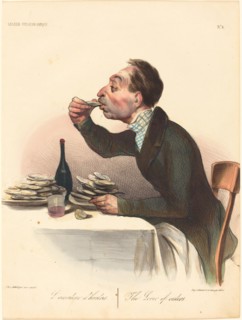 L'amateur d'huitres, 1836. Creator: Honore Daumier.