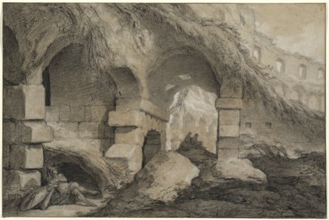 The Interior of the Colosseum, c. 1745. Creator: Charles Michel-Ange Challe.