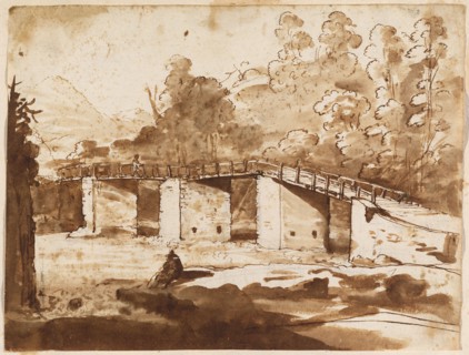 Landscape with a Bridge, c. 1630/1635. Creator: Claude Lorrain.