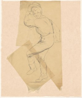 Studies for "Dance on a Stone Boat" and "In the Cornfield", c. 1844. Creator: James Goodwyn Clonney.