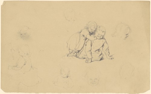 Studies of Children at Play, c. 1840-1850. Creator: James Goodwyn Clonney.
