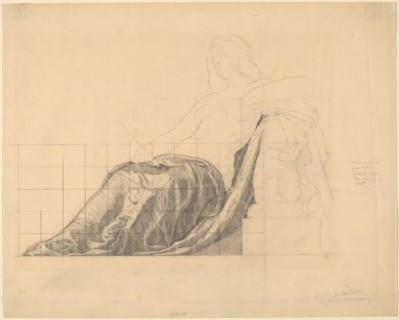 Drapery Study for Reclining Female Study for "Painting". Creator: Kenyon Cox.