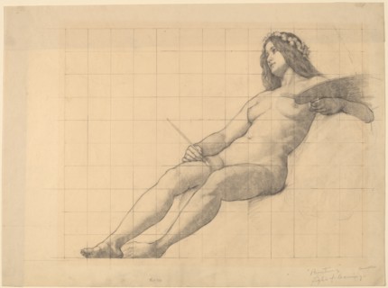 Reclining Female Nude Study for "Painting". Creator: Kenyon Cox.