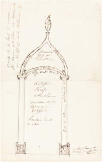 Sketch of Octagon Recess with Columns. Creator: George Cruikshank.