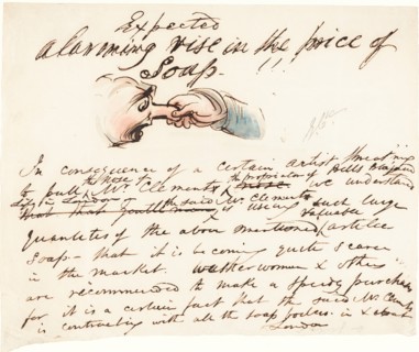 Expected--alarming rise in the price of soap!. Creator: George Cruikshank.
