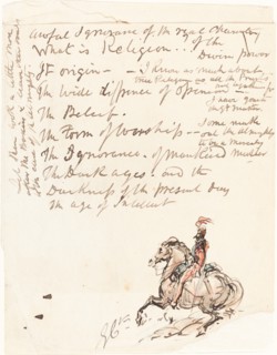 Sketch of Mounted Hussar. Creator: George Cruikshank.