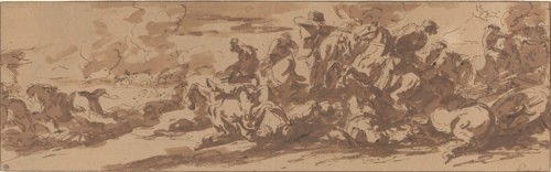 Cavalry Battle near a River. Creator: Walter Paris.