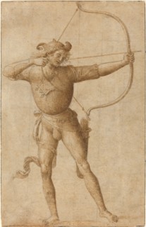 Archer Drawing a Bow, c. 1505. Creator: Perugino.