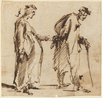 A Pregnant Young Woman and a Young Man with a Staff, 1750s. Creator: Giovanni Battista Piranesi.