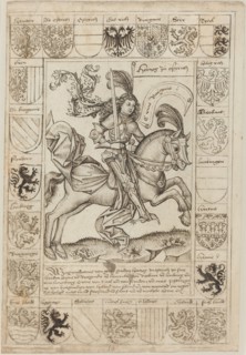 Maximilian, Duke of Austria, on Horseback, 1492. Creator: Master of the Strassburg Chronicle.