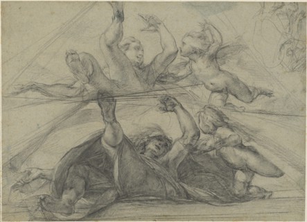 Ceiling Studies of a Prophet and a Putto Seen from Below, c. 1602. Creator: Giulio Cesare Procaccini.