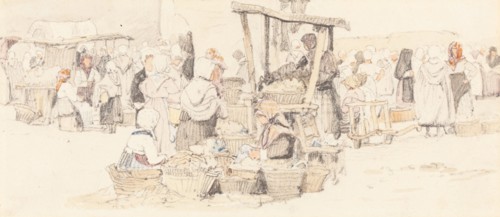An Outdoor Market. Creator: Samuel Prout.
