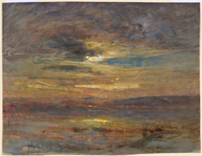 Sunset over a Pond, c. 1880. Creator: Auguste François Ravier.