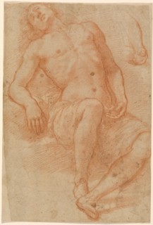 A Male Nude, Half Reclining, 1622/1624. Creator: Matteo Rosselli.