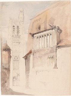 Tower of the Cathedral at Sens, c. 1845. Creator: John Ruskin.