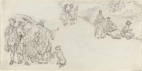 Ladies and Gentlemen in a Country Park. Creator: Paul Sandby.
