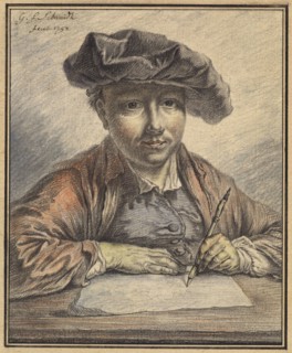 Self-Portrait Sketching, 1752. Creator: Georg Friedrich Schmidt.