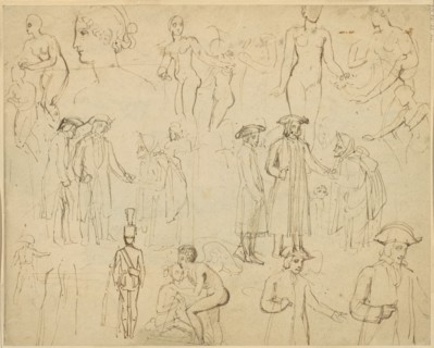 Roger de Coverley and the Gypsies [verso], c. 1803. Creator: Thomas Stothard.