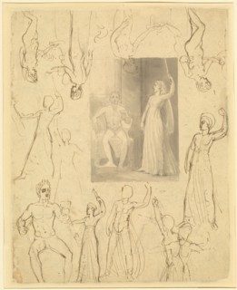 Design for a Book Illustration of Circe and Odysseus [recto], c. 1803. Creator: Thomas Stothard.