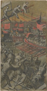 Venetian Ships Attacking Constantinople, 1598/1605. Creator: Domenico Tintoretto.