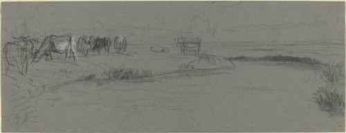 River Bank with Cattle, probably after 1850. Creator: Constant Troyon.