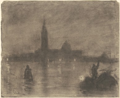 Evening, San Giorgio Maggiore, Venice, c. 1900-1920. Creator: Eugene Laurent Vail.