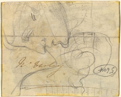 Study of a Head in Profile [verso]. Creator: John Varley I.
