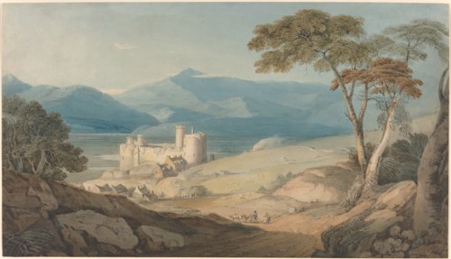 Harlech Castle and Snowdon, c. 1805. Creator: John Varley I.