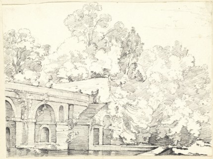 The Fishpond at Villa Madama, 1746/1749. Creator: Joseph-Marie Vien the Elder.