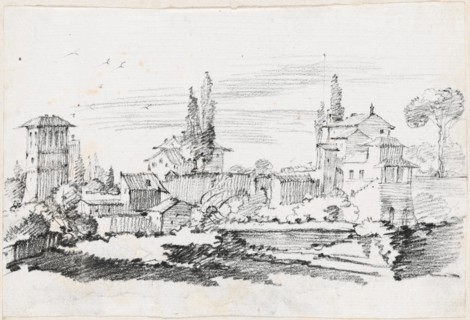 Houses in Italy, 1744/1750. Creator: Joseph-Marie Vien the Elder.