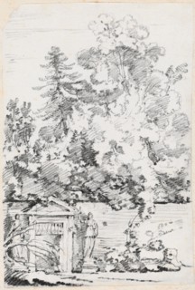 Entrance to a Walled Garden, 1744/1750. Creator: Joseph-Marie Vien the Elder.