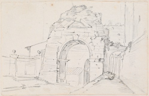 Arch of Drusus near the Appian Way, 1744/1750. Creator: Joseph-Marie Vien the Elder.