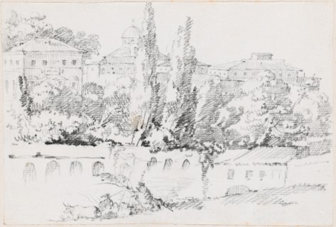 Walls of Rome with Santa Maria del Popolo in the Distance, 1744/1750. Creator: Joseph-Marie Vien the Elder.