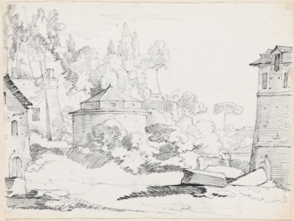 Landscape with the Church of San Teodoro, 1744/1750. Creator: Joseph-Marie Vien the Elder.