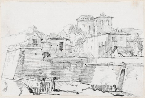 A Fortified Town in Italy, 1744/1750. Creator: Joseph-Marie Vien the Elder.