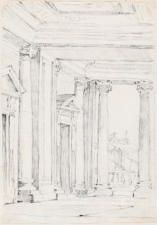 Portico of the Palazzo Nuovo, on the Campidoglio, 1744/1750. Creator: Joseph-Marie Vien the Elder.