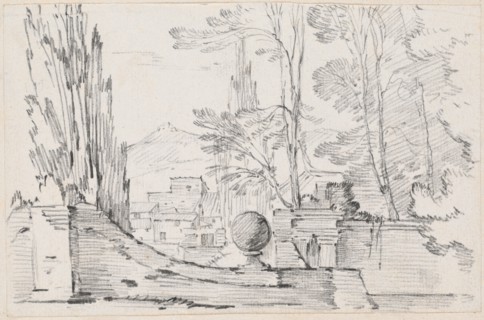 View across the Wall of an Italian Garden, 1744/1750. Creator: Joseph-Marie Vien the Elder.