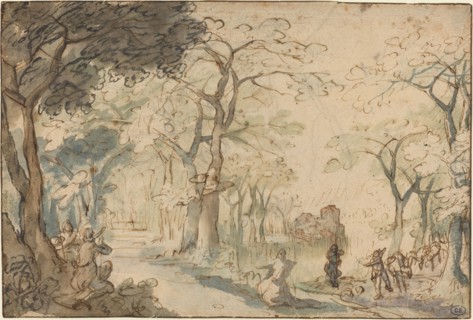 Landscape with Elisha Mocked, c. 1610. Creator: David Vinckboons.
