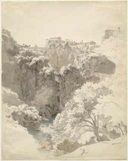 Tivoli and the Temple of the Sibyl Above the Aniene Gorge, 1824. Creator: Carl Wagner.