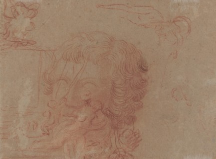 Figure Sketches and a Copy After a Sculpted Head [verso], c. 1715/1716. Creator: Jean-Antoine Watteau.