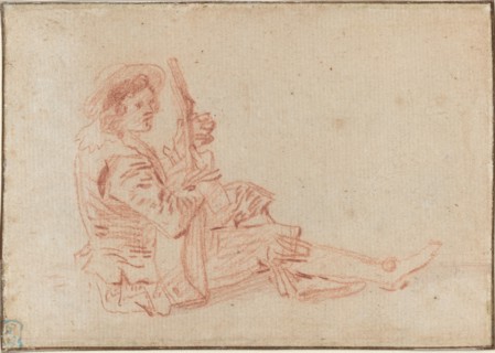 Seated Guitarist [recto]. Creator: Jean-Antoine Watteau.
